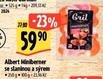Miniberner se slaninou a sýrem Albert Gril