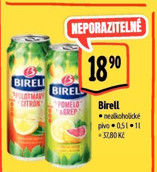 Nealkoholické pivo ochucené Birell