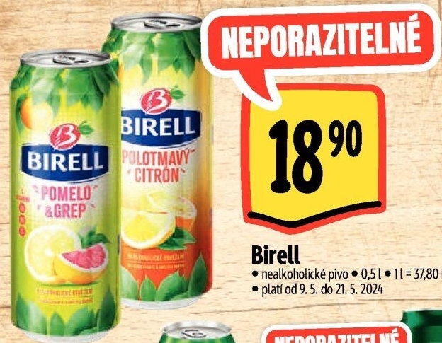 Nealkoholické pivo ochucené Birell