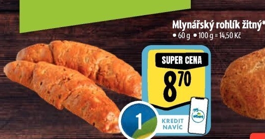 Rohlík Mlynářský žitný Albert