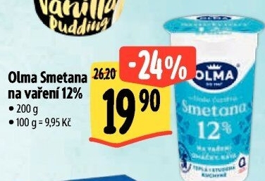 Smetana na vaření Olma 12%