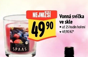 Svíčky ve skle vonné Spaas