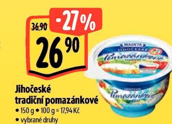 Tradiční pomazánkové Jihočeské Madeta