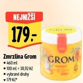 Zmrzlina v kelímku Grom