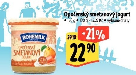 Jogurt smetanový ochucený Opočenský Bohemilk