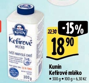 Kefírové mléko Mlékárna Kunín
