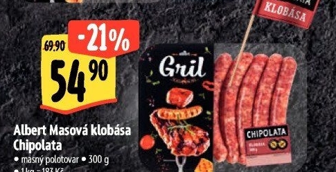 Klobása masová Chipolata Gril Albert