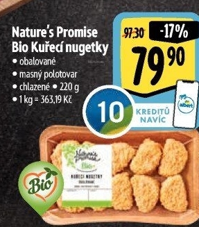 Kuřecí nugetky obalované bio Nature'