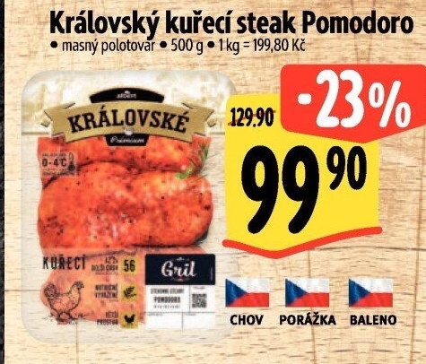 Kuřecí steak Pomodoro Královský Albert Gril