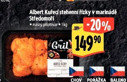 Kuřecí stehenní řízek v marinádě Středomoří Albert Gril