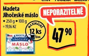 Máslo Jihočeské Madeta