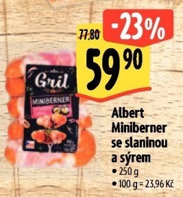 Miniberner se slaninou a sýrem Albert Gril