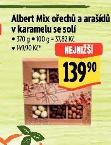 Mix ořechů a arašídů v karamelu se solí Albert