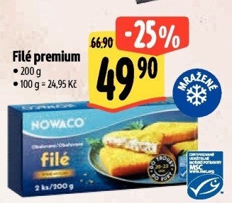 Rybí filé obalované mražené Premium Nowaco