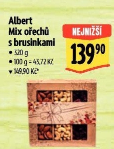 Směs ořechů s brusinkami Albert
