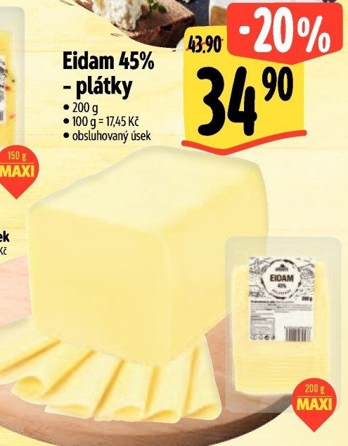 Sýr Eidam 45% Albert