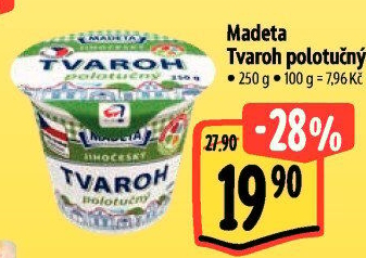 Tvaroh polotučný Jihočeský Madeta