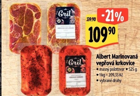 Vepřová krkovice marinovaná bez kosti Albert Gril