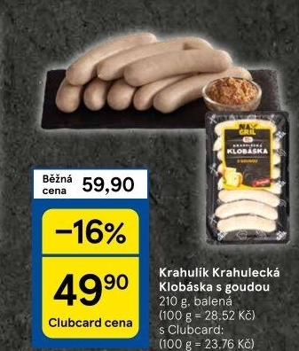 Krahulecká klobása s goudou na gril Krahulík