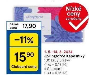 Papírové kapesníčky 2vrstvé Springforce - box