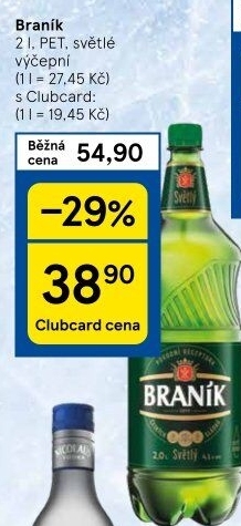 Pivo světlé výčepní 10° Braník