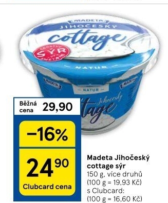 Sýr Cottage Jihočeský Madeta