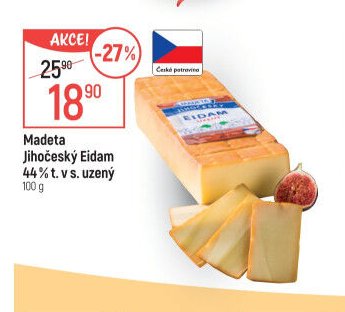Madeta Jihočeský Eidam 44% t. v s. uzený