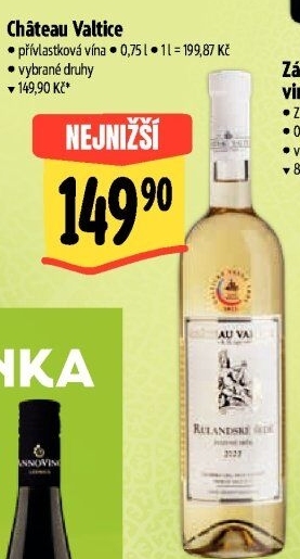 Vína Chateau Valtice - přívlastková