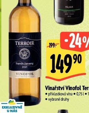 Vína Terroir Vinofol - přívlastkové