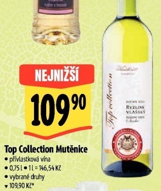 Vína Top Collection Vinařství Mutěnice - přívlastková