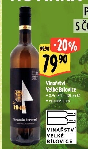 Vína Vinařství Velké Bílovice