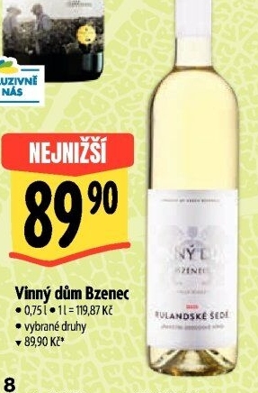 Vína Vinařství Vinný dům Bzenec