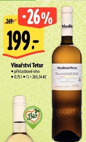 Vína Vinařství Vladimír Tetur - přívlastková