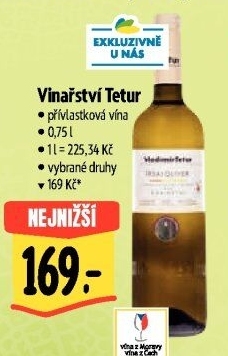 Vína Vinařství Vladimír Tetur - přívlastková