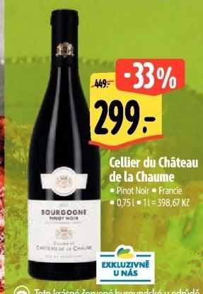 Víno Pinot Noir Cellier du Chateau de la Chaume