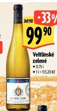 Víno Veltlínské zelené Sommelier Collection