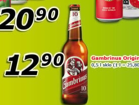 Pivo světlé výčepní Originál 10° Gambrinus