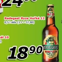 Pivo světlý ležák 12° Ryze hořká Radegast