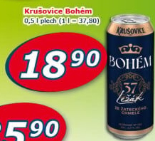 Pivo světlý ležák Bohém Krušovice