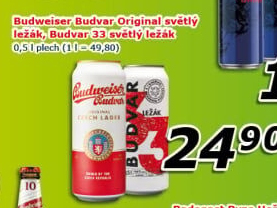 Pivo světlý ležák Original Budweiser Budvar