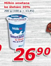 Smetana ke šlehání Milkin 30%