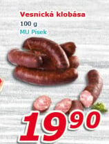 Vesnická klobása Maso Uzeniny Písek