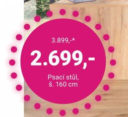 Psací stůl, š. 160 cm