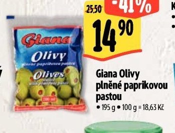 Giana Olivy plněné paprikovou pastou