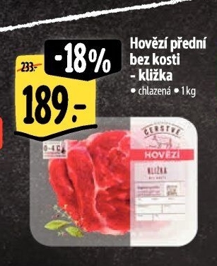 Hovězí přední bez kosti - kližka Albert