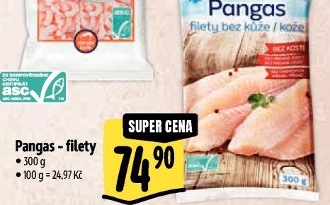 Pangasius filety mražený Nowaco