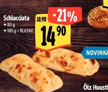 Pečivo italské Schiacciatina