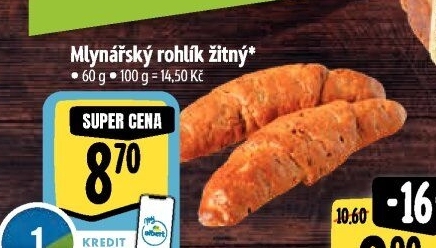 Rohlík Mlynářský žitný Albert