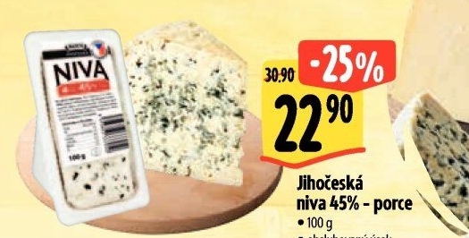 Sýr Niva Jihočeská 45% Madeta