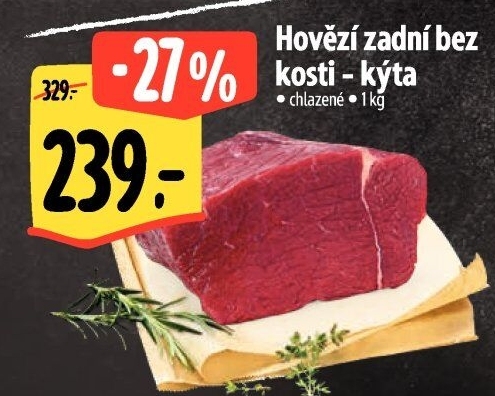 Hovězí kýta zadní bez kosti
